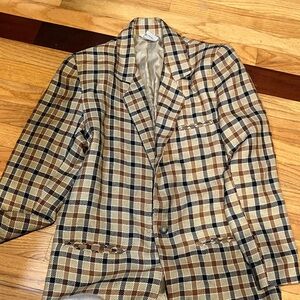 Women's Plaid Blazer - Brown and Tan